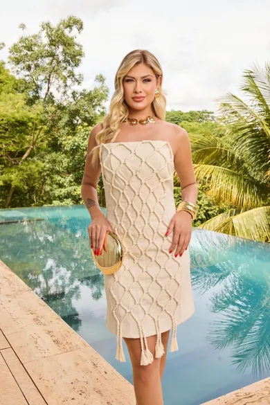 Vestido Tubinho Cordas REF 4497